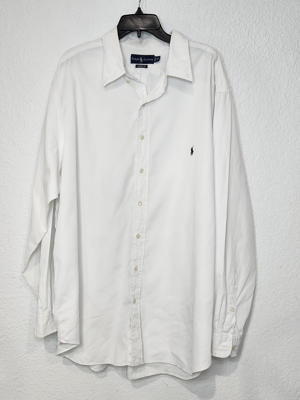 Ralph Lauren White Long-Sleeve Cotton Button-Up Shirt